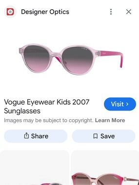 Vogue Kids Pink Gradient Round Sunglasses